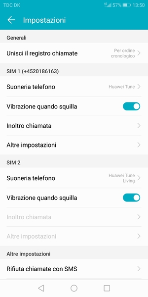 Scorri fino a SIM 1 o SIM 2 e seleziona Altre impostazioni