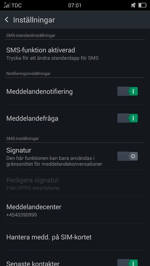 Välj Meddelandecenter