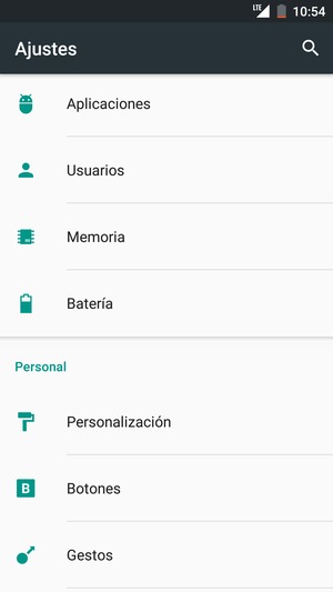 Desplácese y seleccione Batería