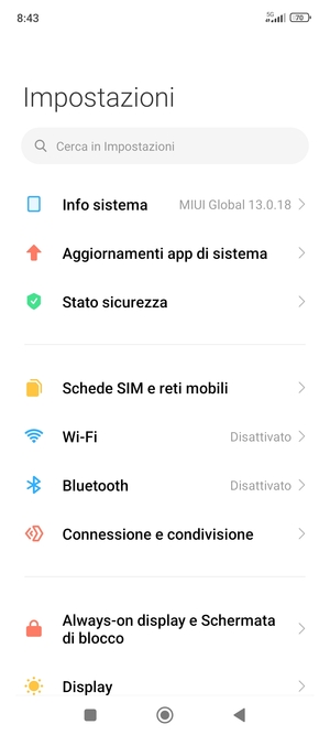 Seleziona Connessione e condivisione