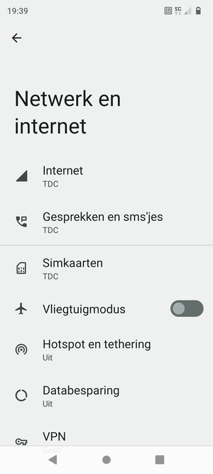 Selecteer Hotspot en  tethering