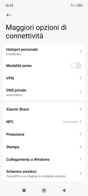 Seleziona Hotspot personale