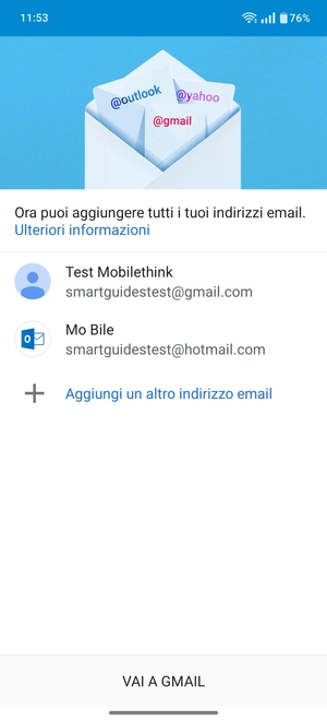 Seleziona VAI A GMAIL