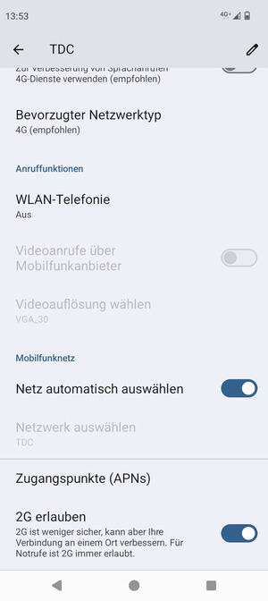 Scrollen Sie und wählen Sie Zugangspunkte (APNs)