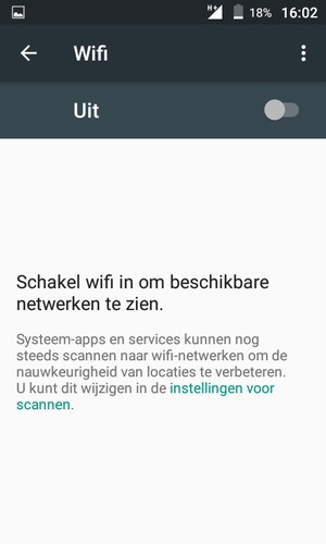 Schakel Wifi in