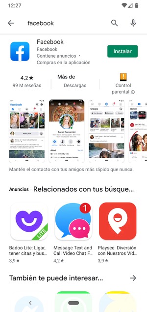 Seleccione la aplicación