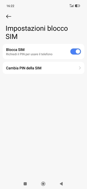 Seleziona Cambia PIN della SIM