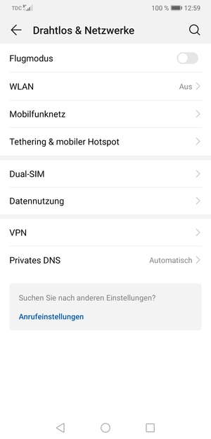 Wählen Sie Mobilfunknetz