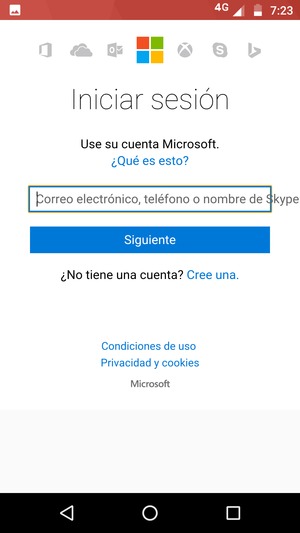 Introduzca su Dirección de correo electrónico y seleccione Siguiente