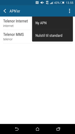 Vælg Nulstil
til standard