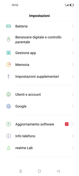 Scorri e seleziona Aggiornamento software