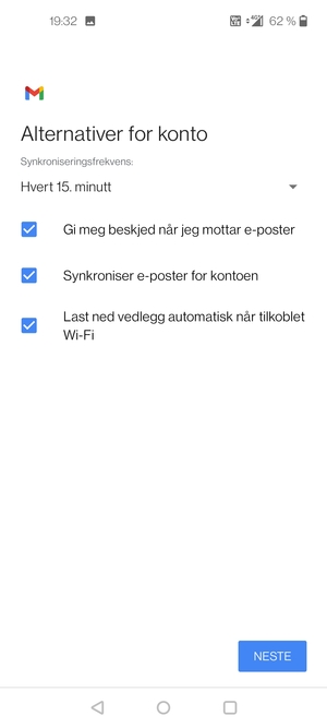 Velg NESTE