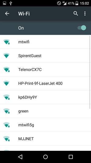 Select the wireless network you want to connect to
