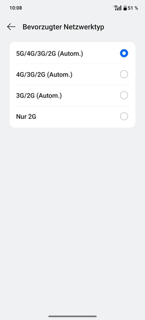 Wählen Sie die gewünschte Option