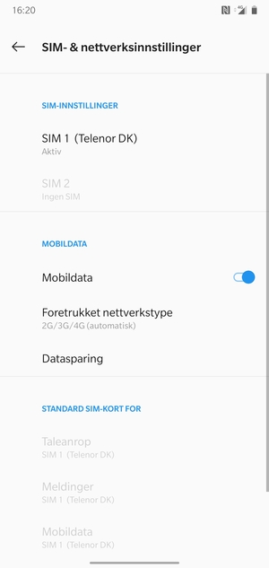 Velg Foretukket nettverkstype