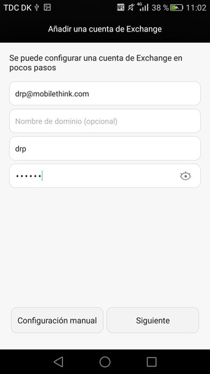 Introduzca su dirección de correo electrónico, nombre de usuario y contraseña. Seleccione Siguiente