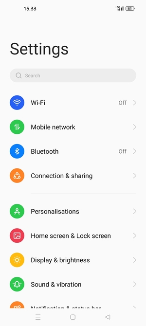 Select Connection & sharing