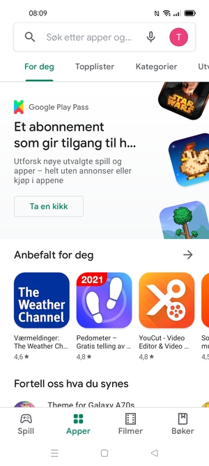 Velg søkefelt