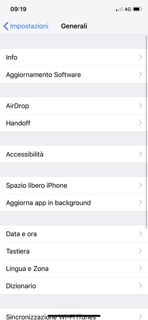 Seleziona Aggiornamento Software