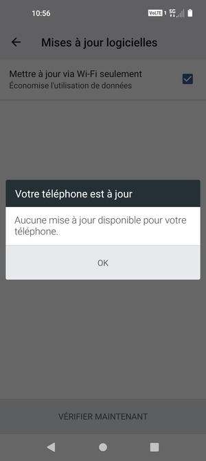 Si votre téléphone est à jour, sélectionnez OK