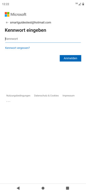 Geben Sie Ihre Passwort ein und wählen Sie Anmelden