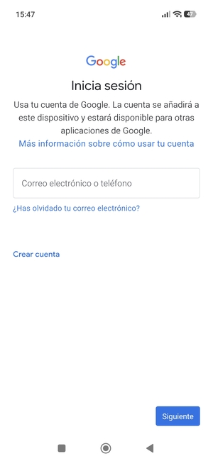 Introduzca su dirección de Gmail y seleccione Siguiente