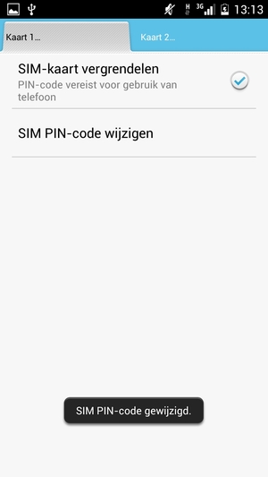 Uw SIM PIN-code is gewijzigd