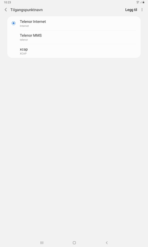 Nettbrettet ditt er konfigurert til MMS