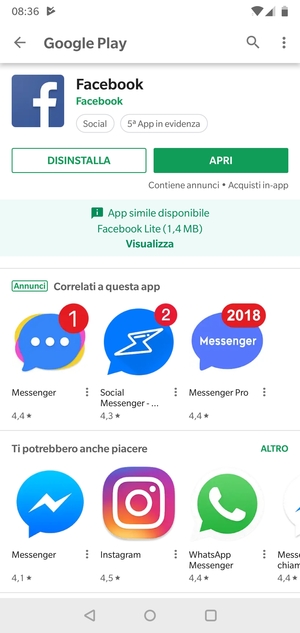 Seleziona APRI