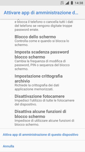 Scorri verso il basso e seleziona Attiva questa app di amministrazione dispositivo