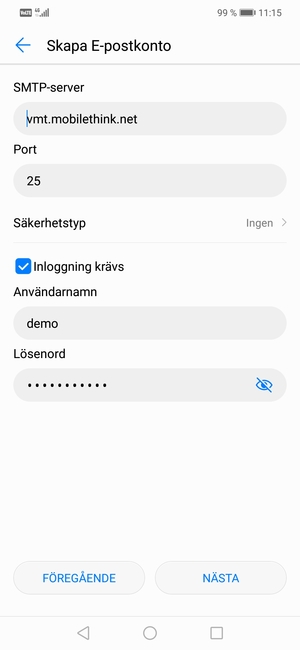 Ange utgående serveradress