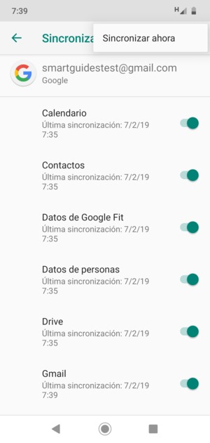 Seleccione Sincronizar ahora