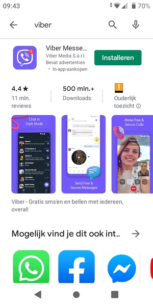 Selecteer de app