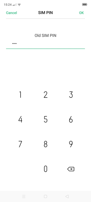 Enter Old SIM PIN and select OK