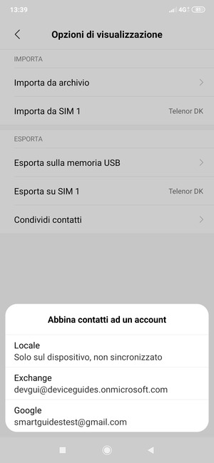 Seleziona il tuo account Google