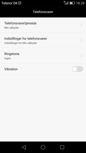 Vælg Telefonsvarertjeneste