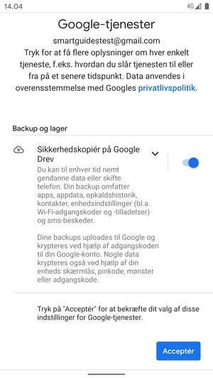 Vælg Acceptér