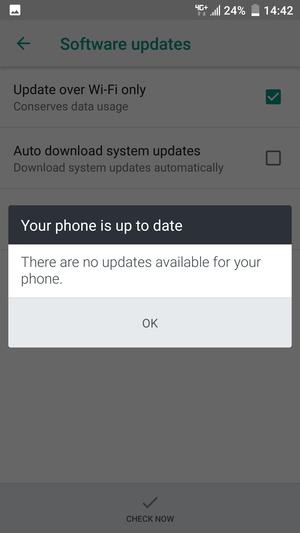 If your phone is up to date, select OK