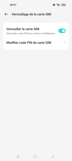 Sélectionnez Modifier code PIN de carte SIM