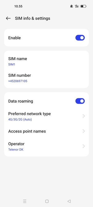 Turn Data roaming on or off
