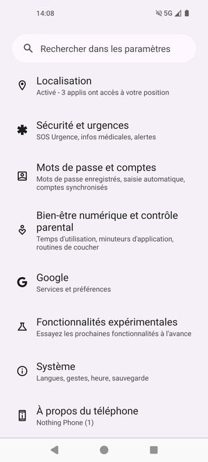 Faites défiler et sélectionnez Système