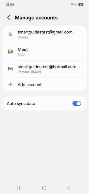 Select your Google account