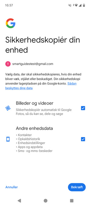Vælg dine foretrukne muligheder og vælg Bekræft