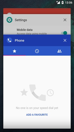 Swipe apps to the right to close them