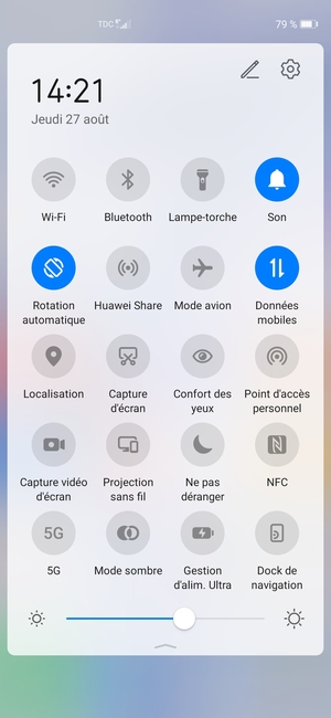Sélectionnez le bouton Paramètres
