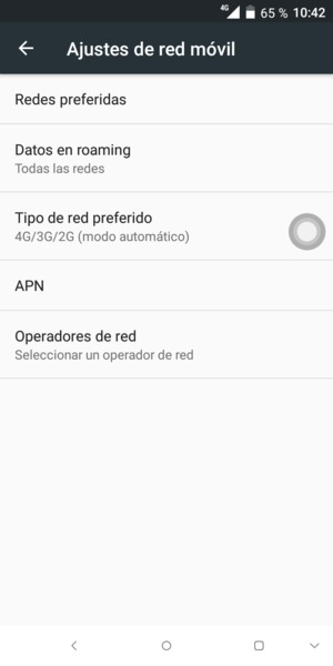 Seleccione Datos en roaming