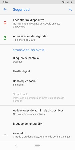 Desplácese y seleccione Bloqueo de tarjeta SIM