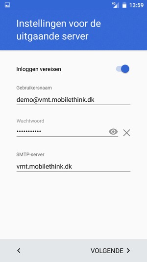 Voer Uitgaand serveradres in