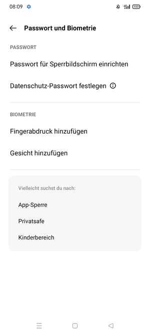 Wählen Sie Passwort für Sperrbildschirm einrichten