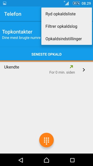 Vælg Opkaldsindstillinger